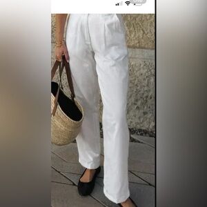 Lidia Tomlinson for NA-KD White Women's Pants Linen size 40 EU ( L) NWT